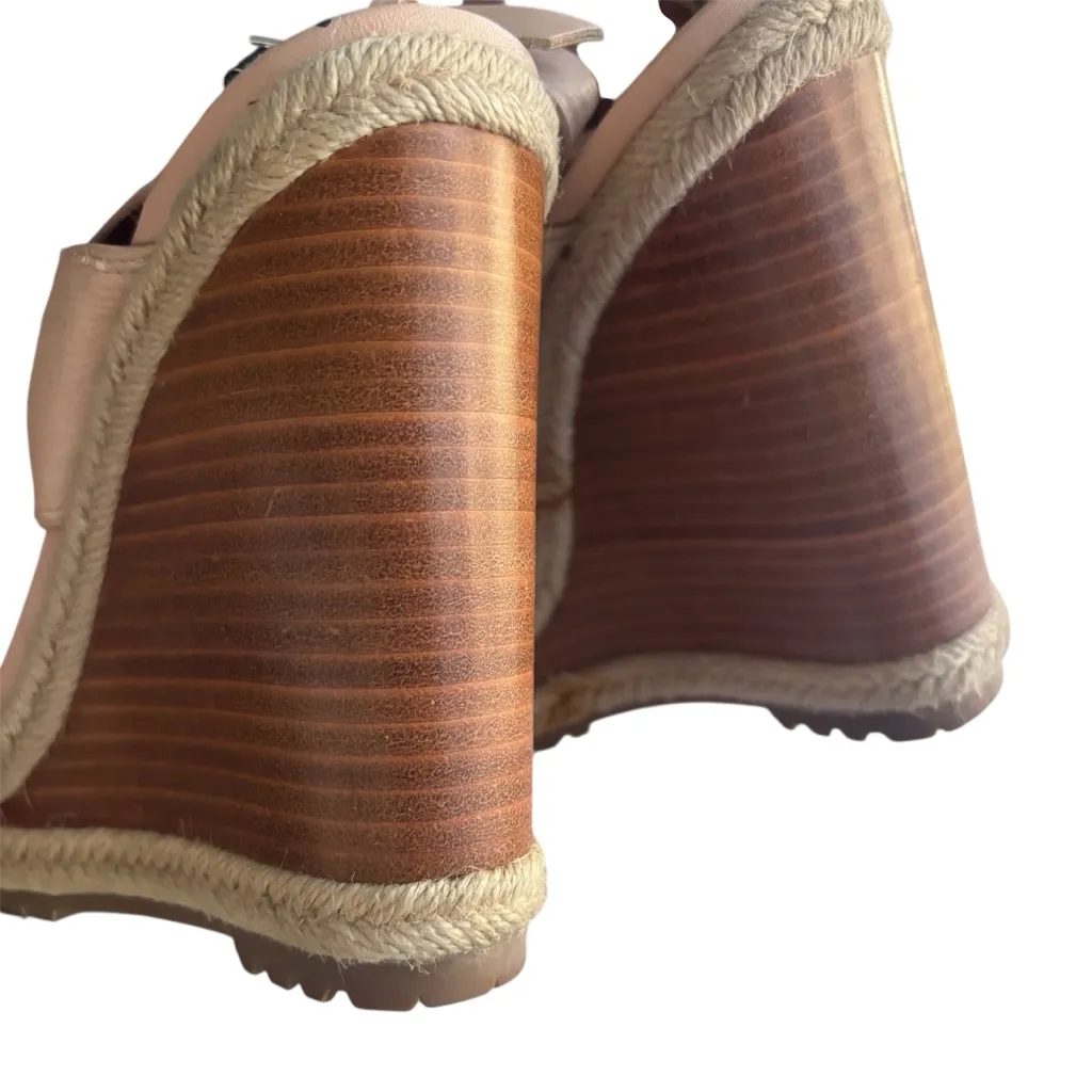 Rebecca Minkoff Tan Silver Studded Wedge Sandals Size 7.5 - Image 12