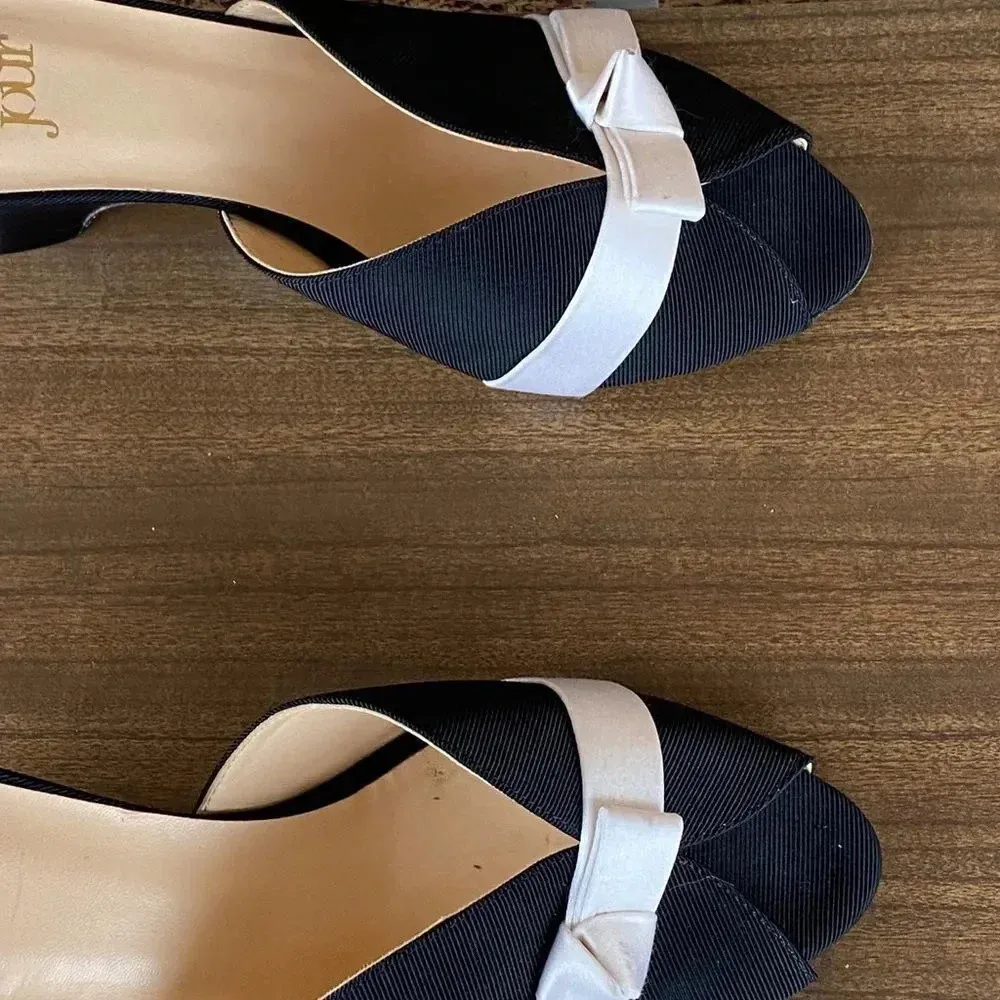 O jour bow accent slides shoes size 8 Black - Image 9