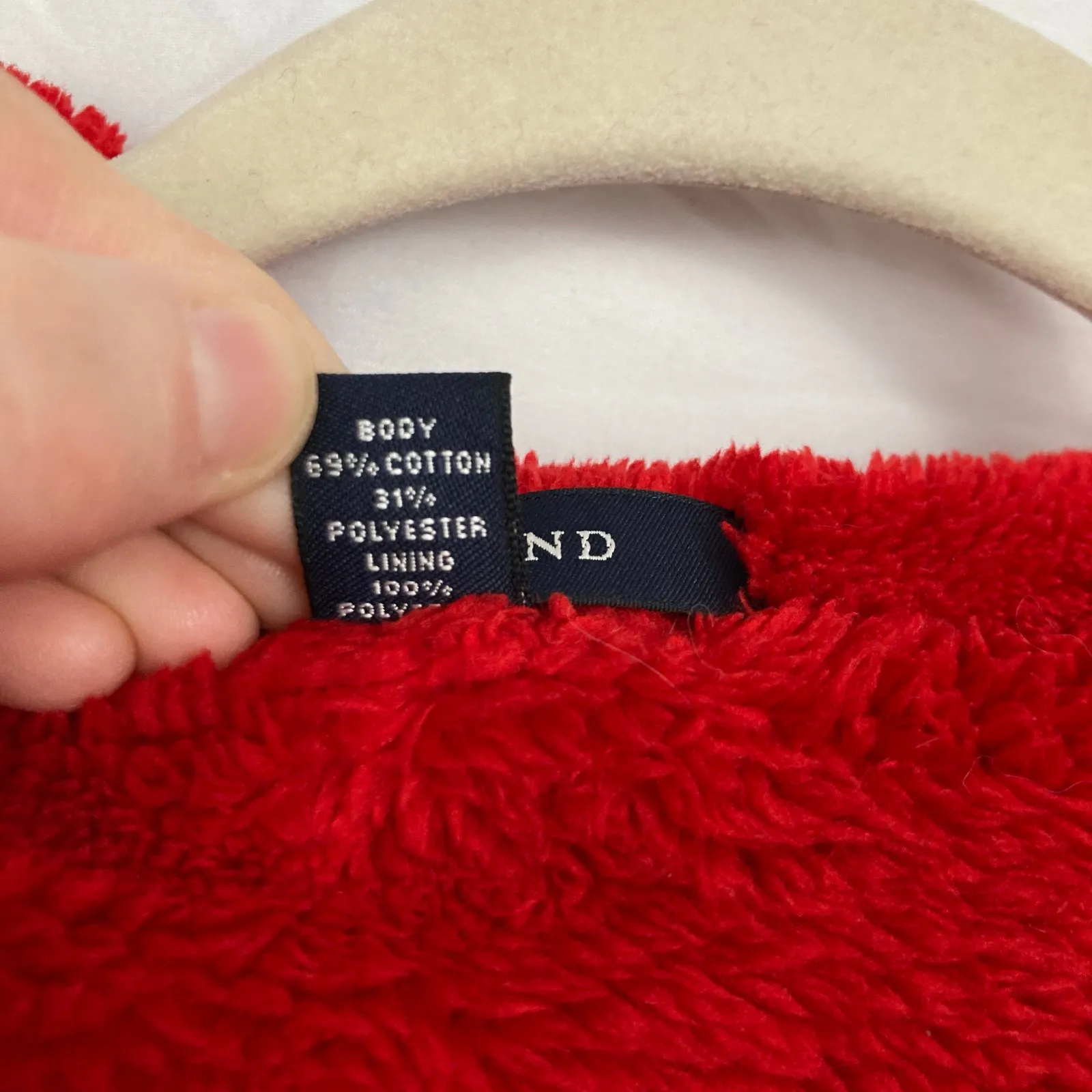 Lands End Womens XS FLAW Red Plush Fleece Lined Bath Robe Winter Cozy Spa Lounge - Image 7