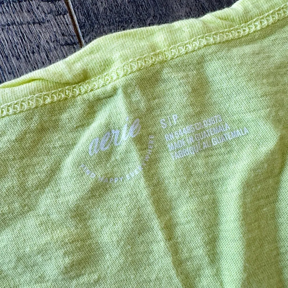 Aerie Oversized Henley Pocket T-shirt- Electric Lime - Image 3