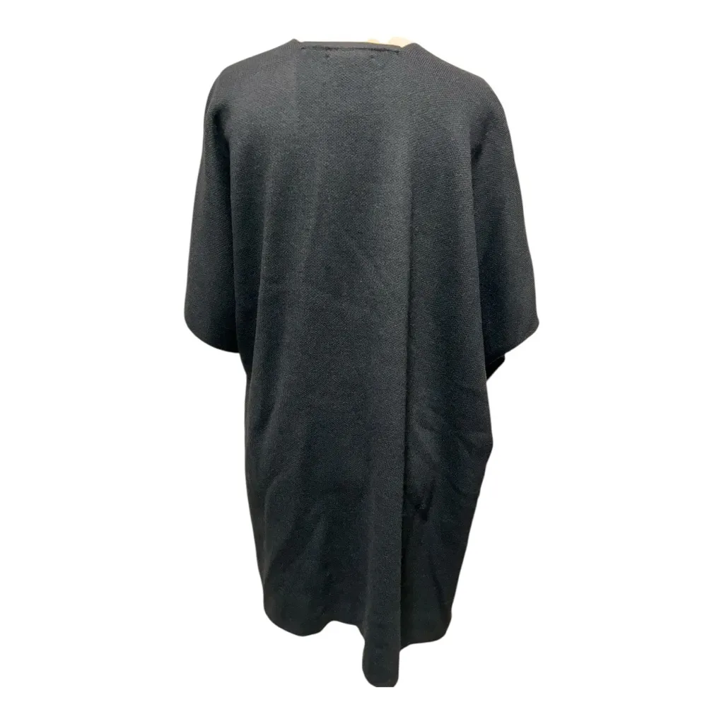 LOFT buckle front tie black poncho sweater M/L NEW - Image 4