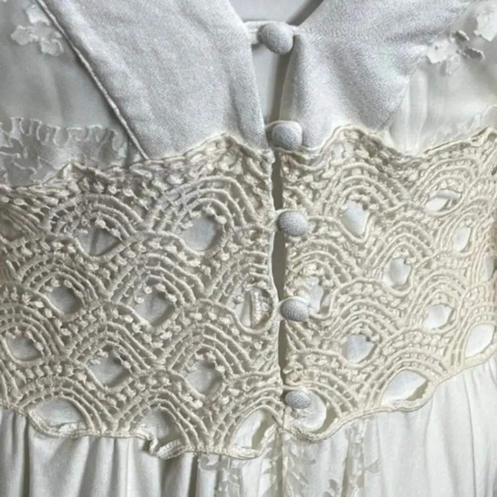 Farm Rio Solana Cutout Cold Shoulder Ivory Midi Dress Boho Anthropologie Size S - Image 10