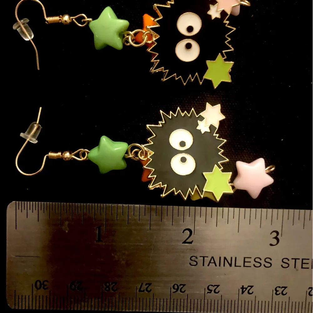 Soot sprites dangle gold hook earrings spirited away - Image 4