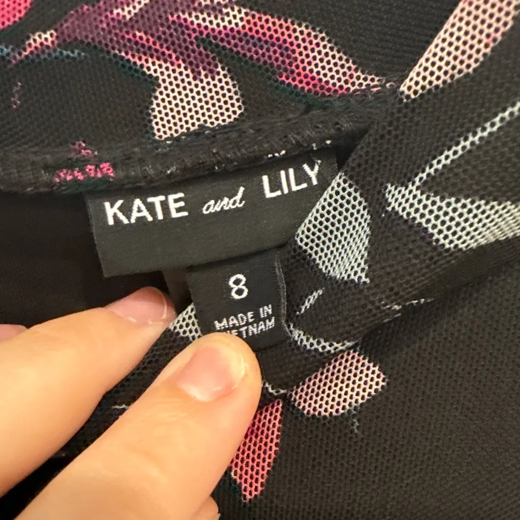 Kate & Lily Fall Floral Midi Dress Brown White Size 8 - Image 4