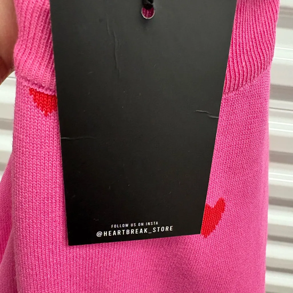 Heartbreak Charming Pink Heart Turtleneck Sweater Size M - Image 5