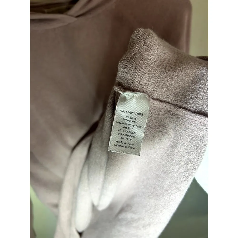 Barefoot Dreams Cozychic Ultra Lite Pink Hooded‎ Sweater Size L - Image 3