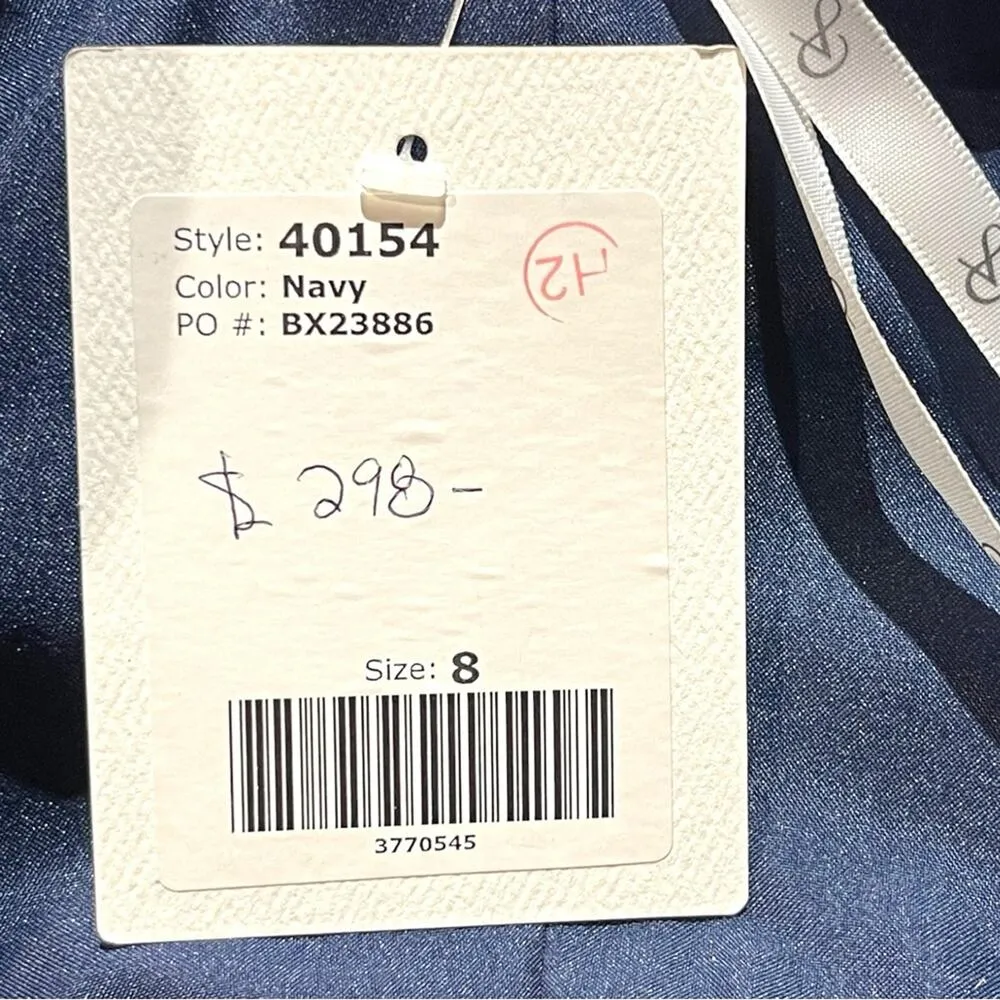 Adrianna Papell Platinum 40154 Spaghetti Strap Dress Navy 8 - Image 10