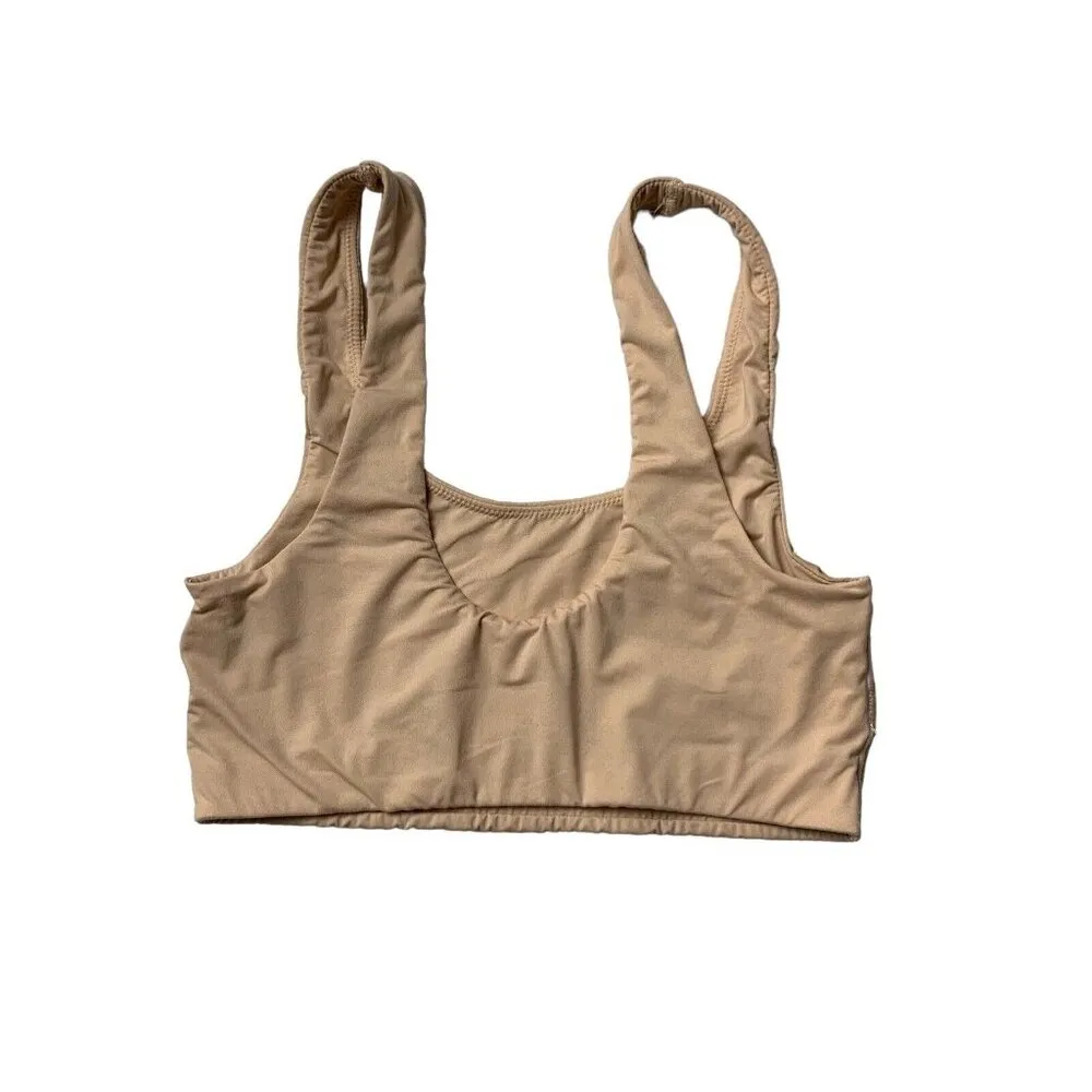 Splendid Beige Crop Top Bralette Stretchy Padded Lounge Wear Casual S Comfort - Image 2