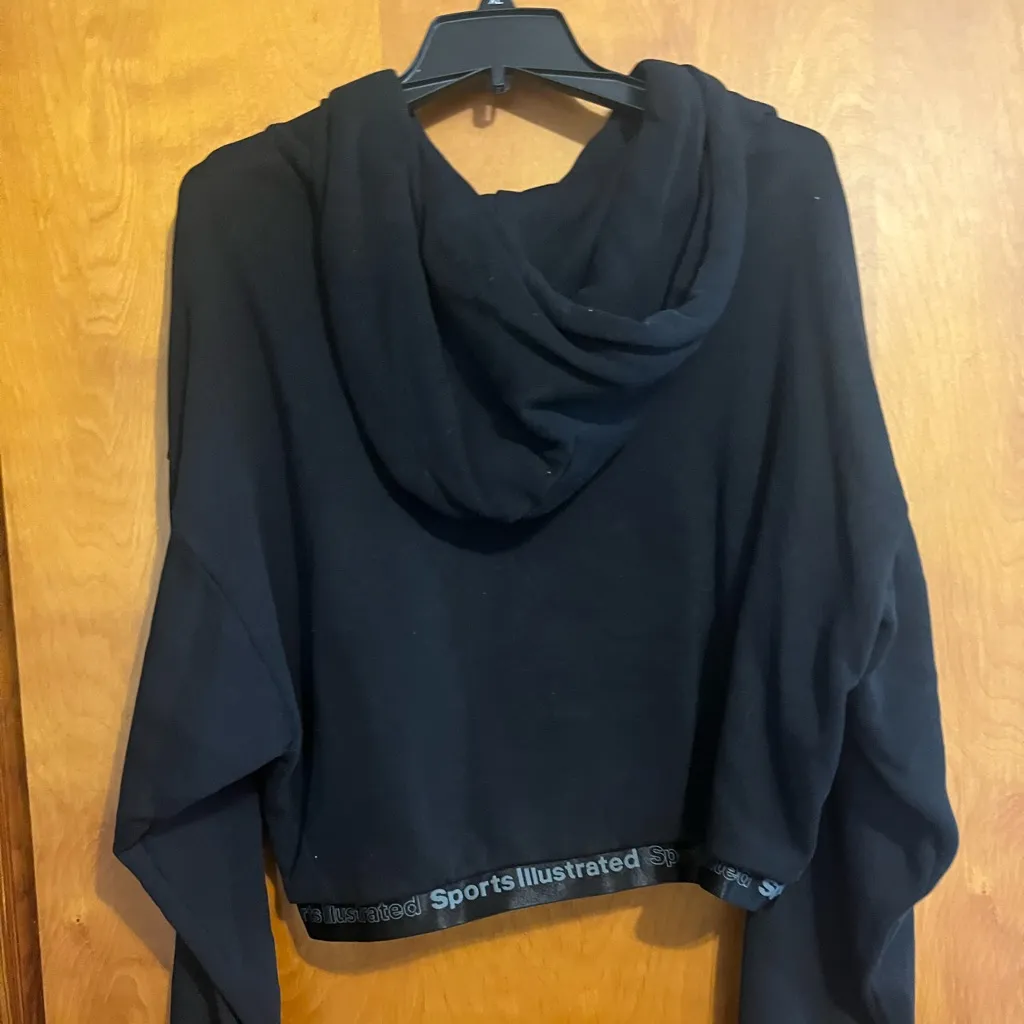 JCPenney Black Hooded Knit Sweater with Cropped Design Size XXL - Image 2