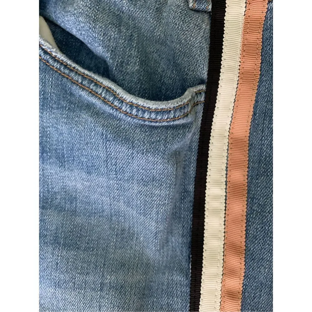 McGuire Ibiza Crop Step Hem Jeans Racer Side Stripe Style 5b women's size 28 - Image 3