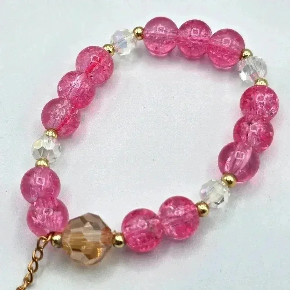 Bead Pink Charm‎ Elastic Stretch Fashion Boho Retro Jewelry Bracelet B22 - Image 3