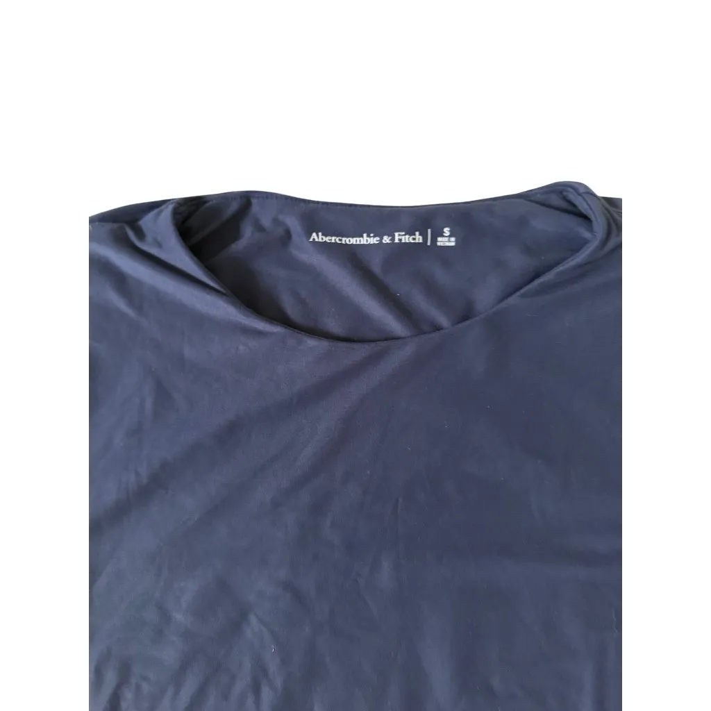 ABERCROMBIE & FITCH Navy Blue Short Sleeve Bodysuit Size Small - Image 4