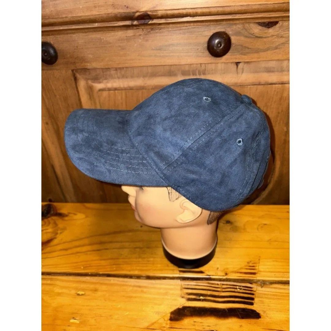 Navy Blue Baseball Suede Visor Trucker Hat Caps Solid Unisex Adjustable - Image 5
