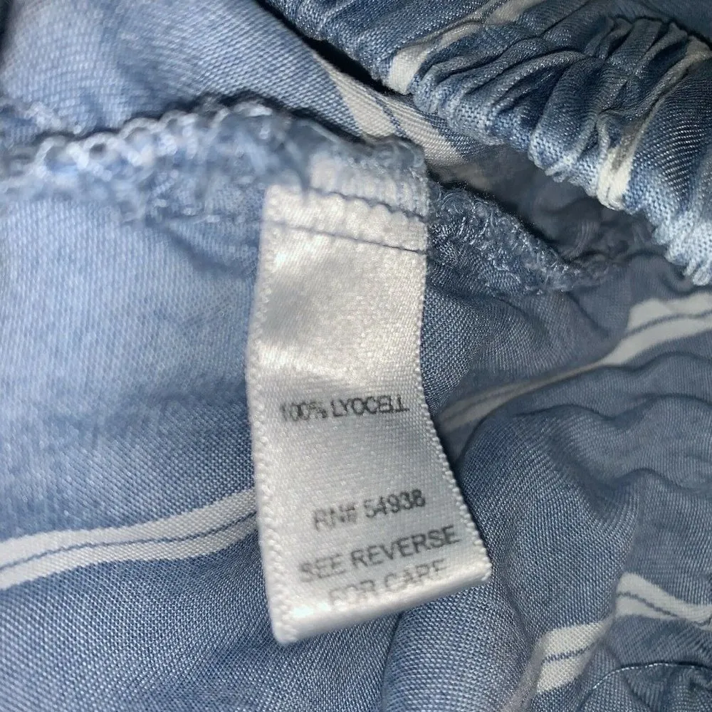 Appraisal Womens Capri Pants Size XL Blue White Striped Lyocell Casual Summer - Image 7