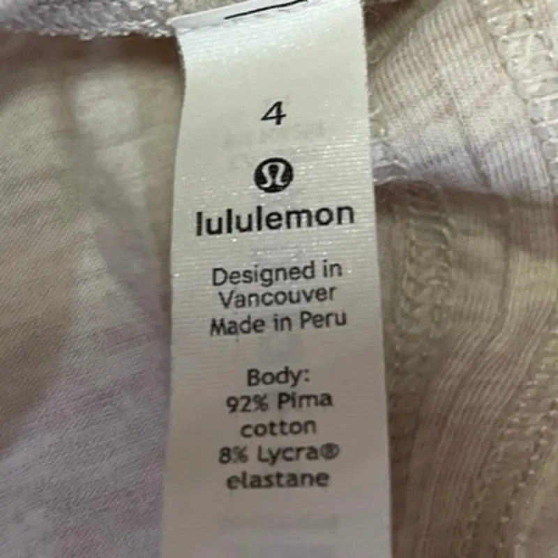 Lululemon Time to Restore Cream Knit Sleeveless Tie Wrap Knot Crop Tank Top Sz 4 - Image 3