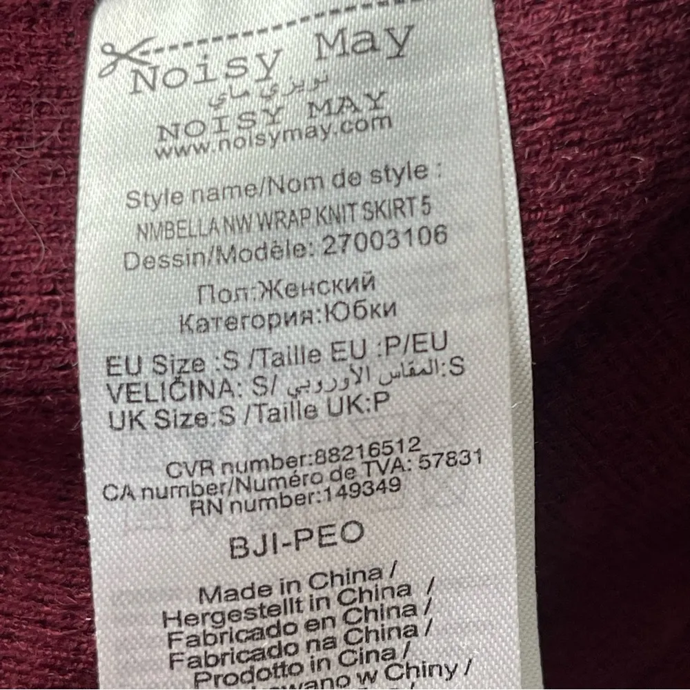 NOISY MAY | Burgundy Knit Faux Wrap Mini Skirt Sz S - Image 8