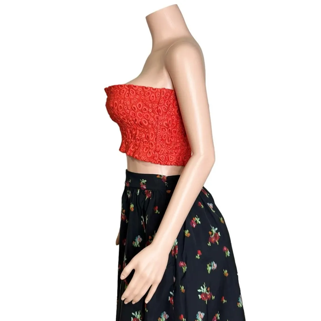 HILL HOUSE Scallop Lace June Nap Top, Poppy Red, XS - Image 7