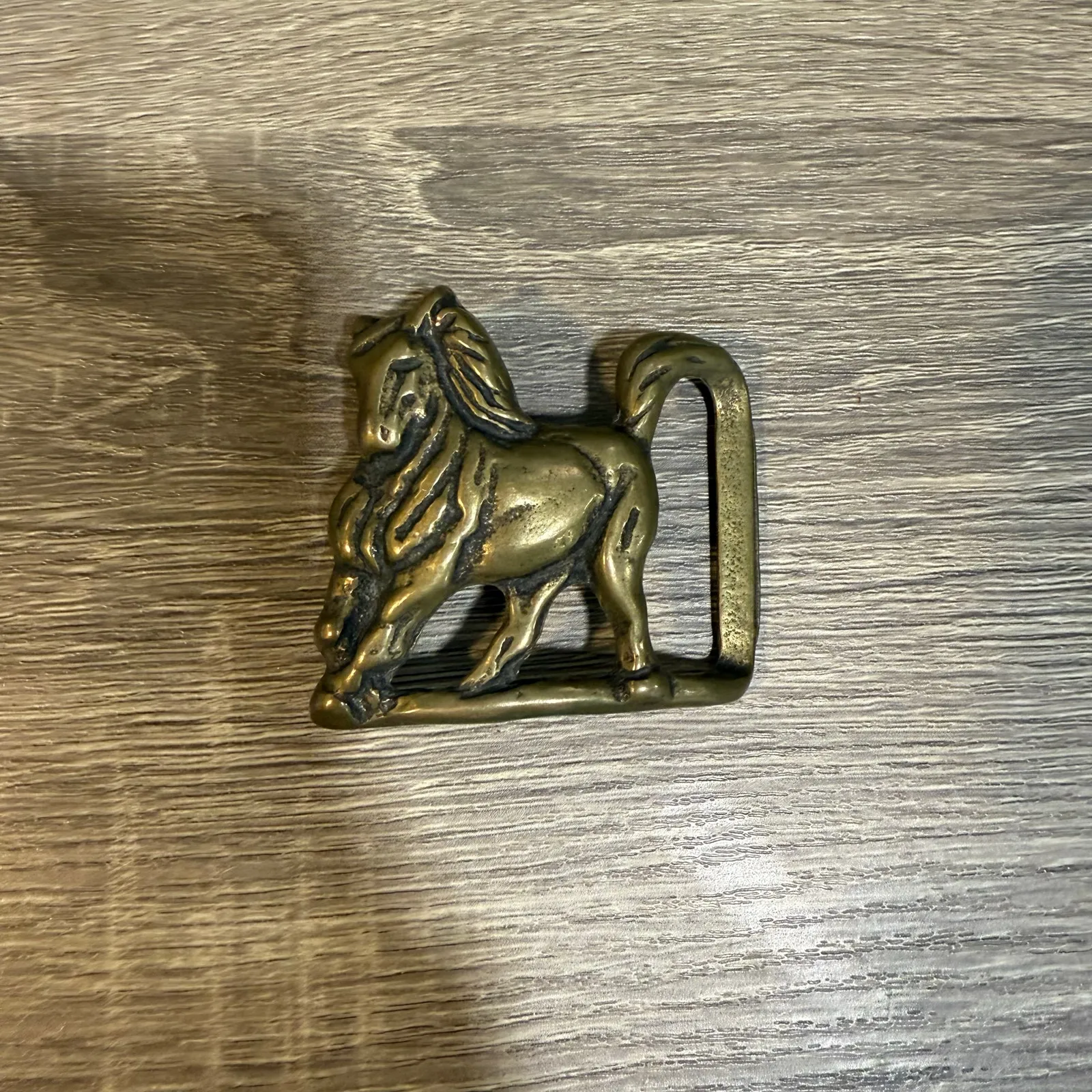 Trinity Buckle Co. Solid Brass Vintage Horse Stallion Belt Buckle Gold - Image 2