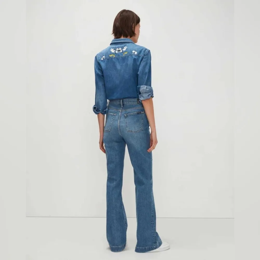 NEW NWT 7 for All Mankind Ultra High Rise Dojo Jeans Beauty Trouser Fig Leaf - Image 4