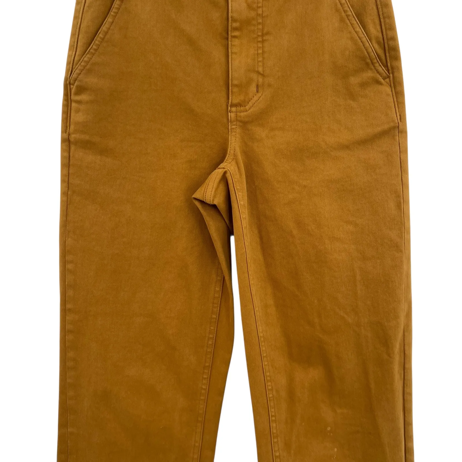 Everlane The Straight Leg Crop Pants‎ Cotton Golden Brown Yellow Size 00 - Image 6