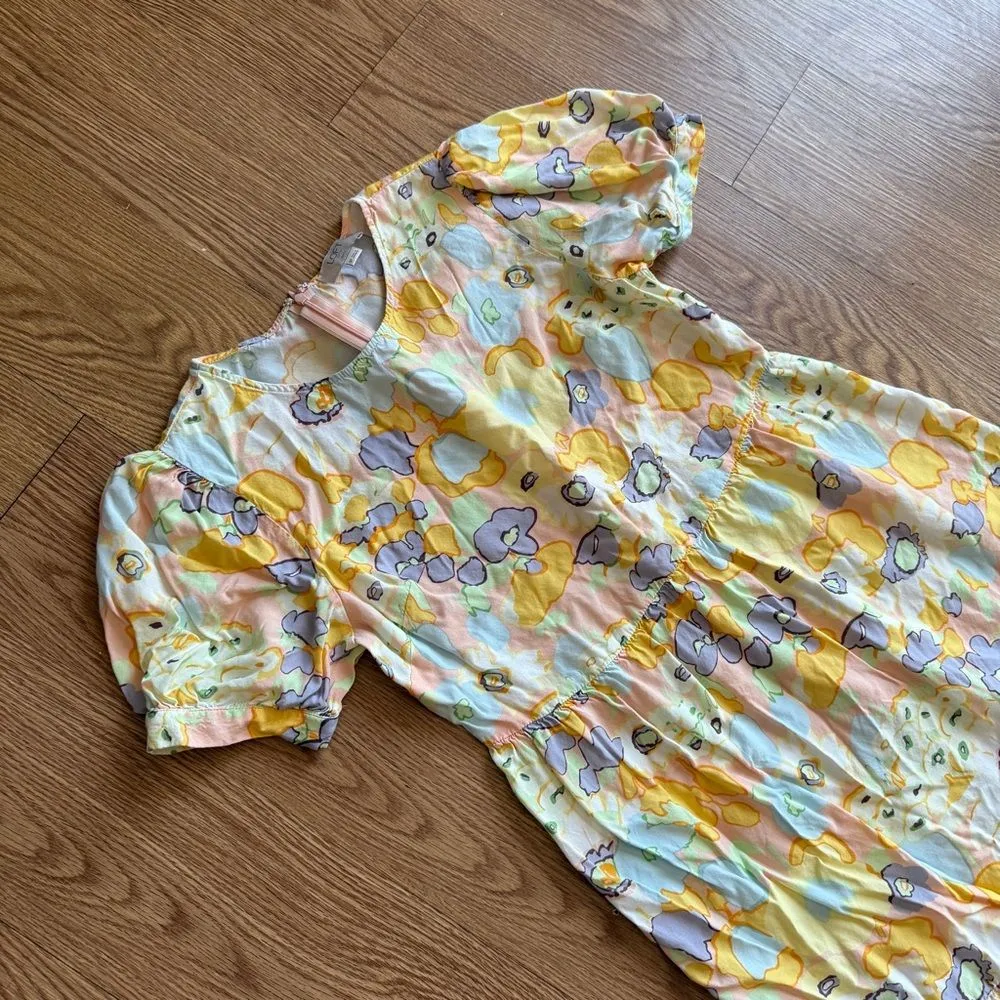 LOFT Floral Dress with Yellow and Green Accents Women's Size 8 P - Image 5