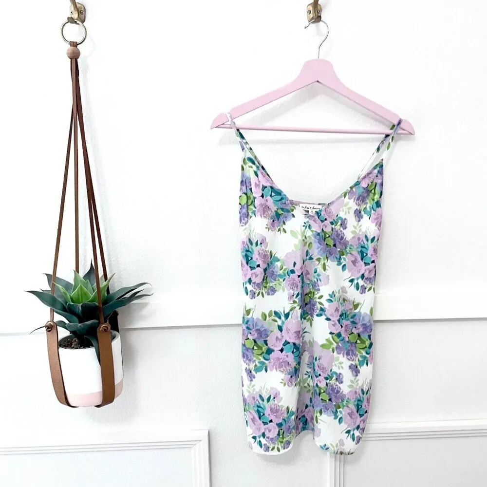 For Love & Lemons Blue-Green Floral Slip Dress Women’s Size XS Mini - Image 2