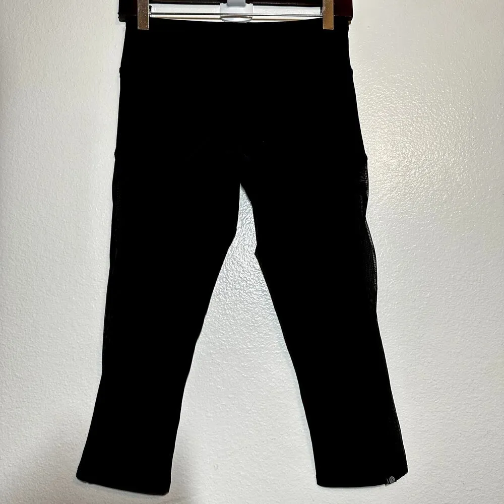 Onzie Stunner Leggings Free Flow Hot Yoga Capri High Rise Mesh Panels Black S/M - Image 5