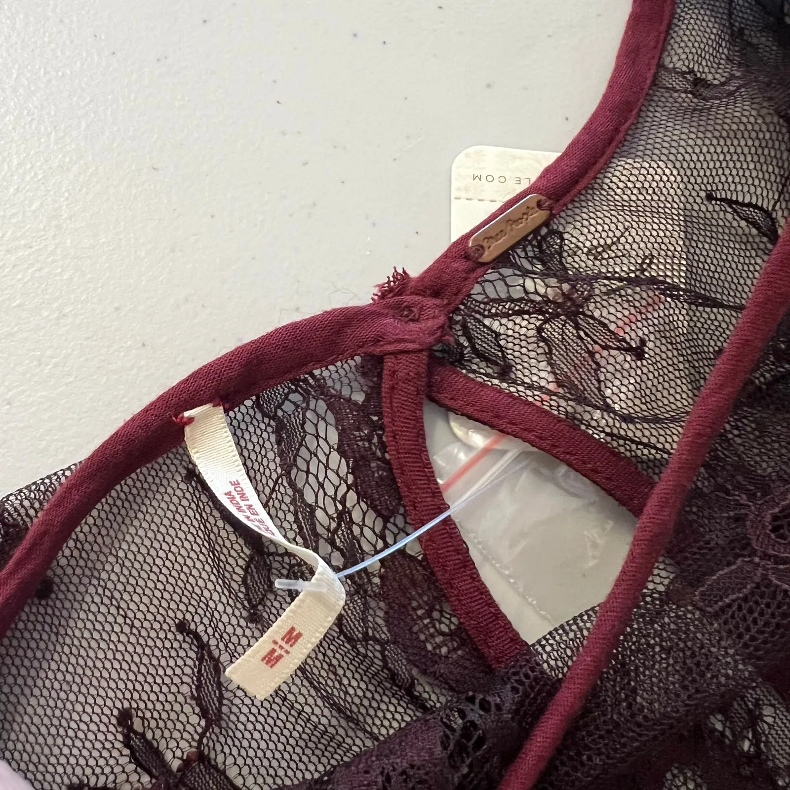 Free People Marlie Lace Long Sleeve Velvet Corset Mini Dress Size Medium NEW - Image 9