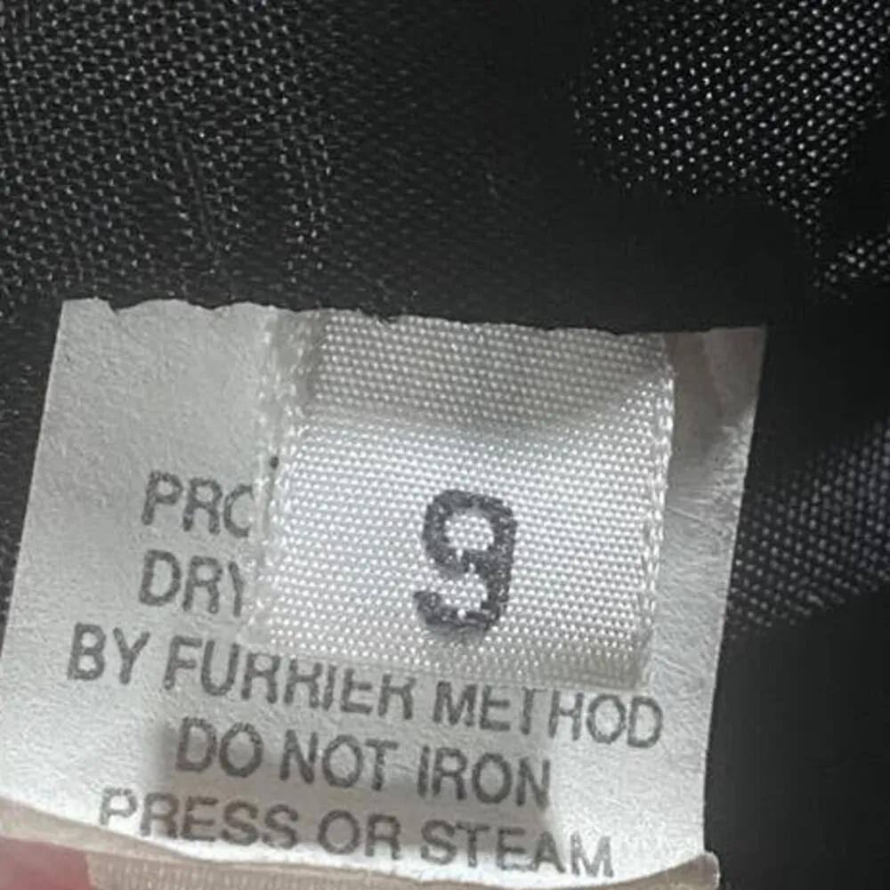 Vintage Wool Coat Oversized Faux Fur Collar Suede Leather Detail Black Womens XL - Image 11