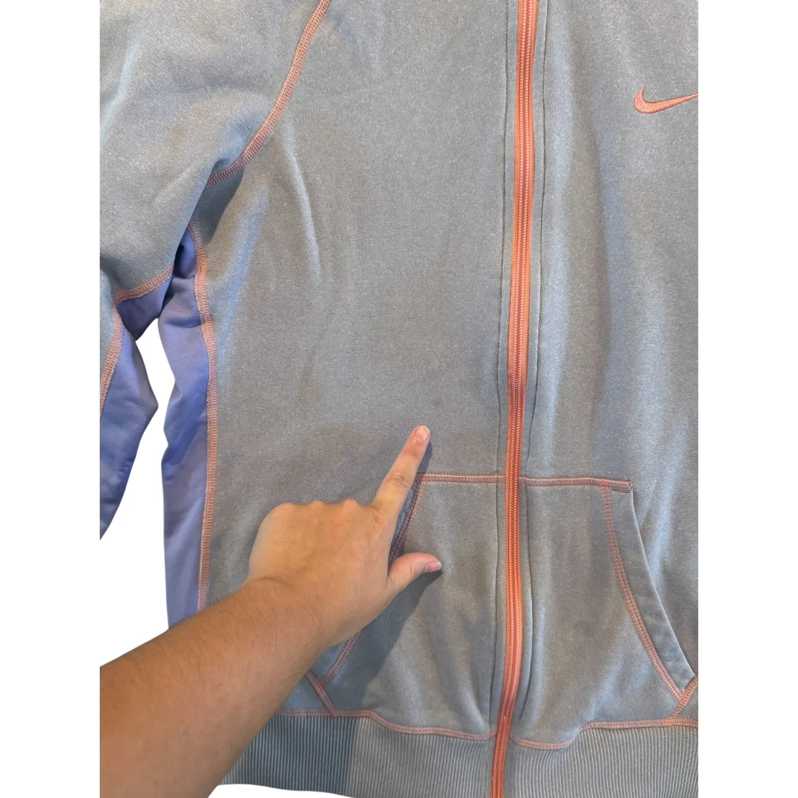 Nike Therma-Fit Hoodie Women’s Large Pink Purple Full Zip Hoodie Fleece Jacket - Image 5