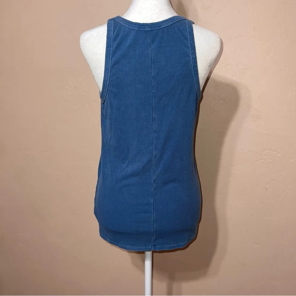 Soft Ribbed Women’s Tank, Masc Style, Cookies Clothing Company Size Large Blue - Image 4