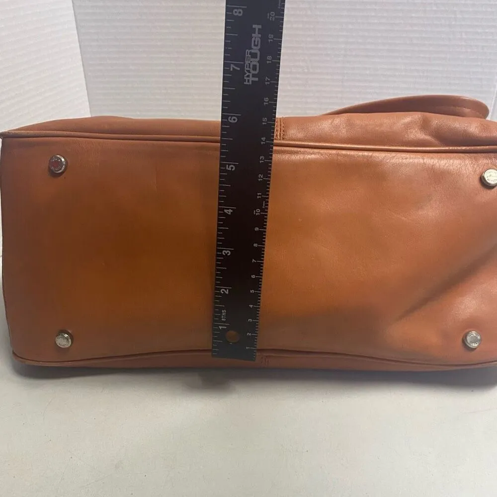 TALBOTS Women’s Orange Top Handle Leather Bag 8X5.5X13‎ - Image 5