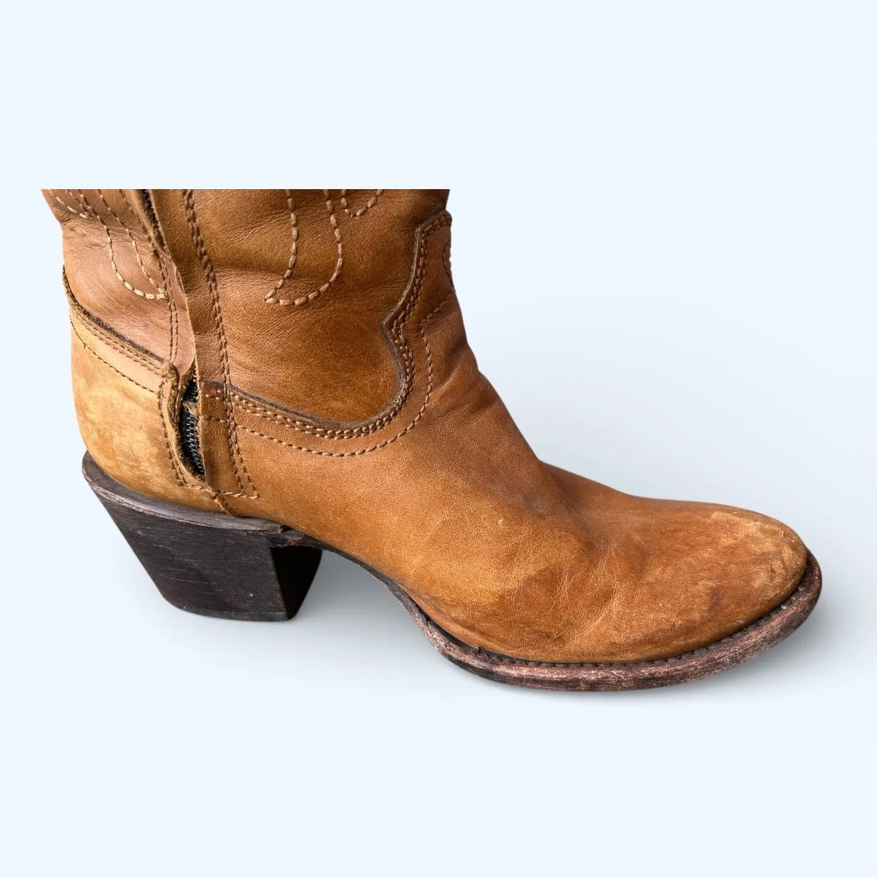 Corral Vintage 1971 Tall Western Boots Brown Leather Cowboy Boho Women’s 6.5 - Image 6