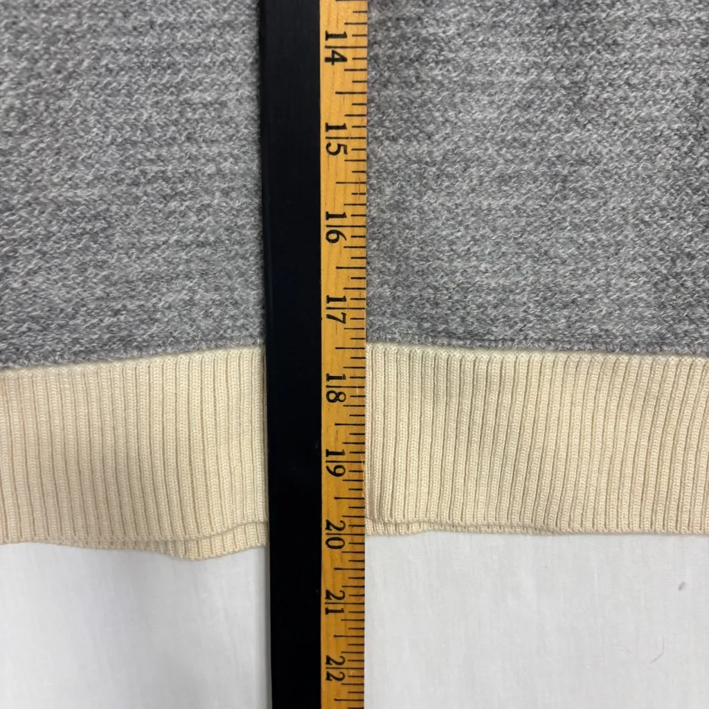 Yigal Azrouel 100% Merino Wool Sweater Womens M Casual Cozy Neutral Color Block Gray Size M - Image 7