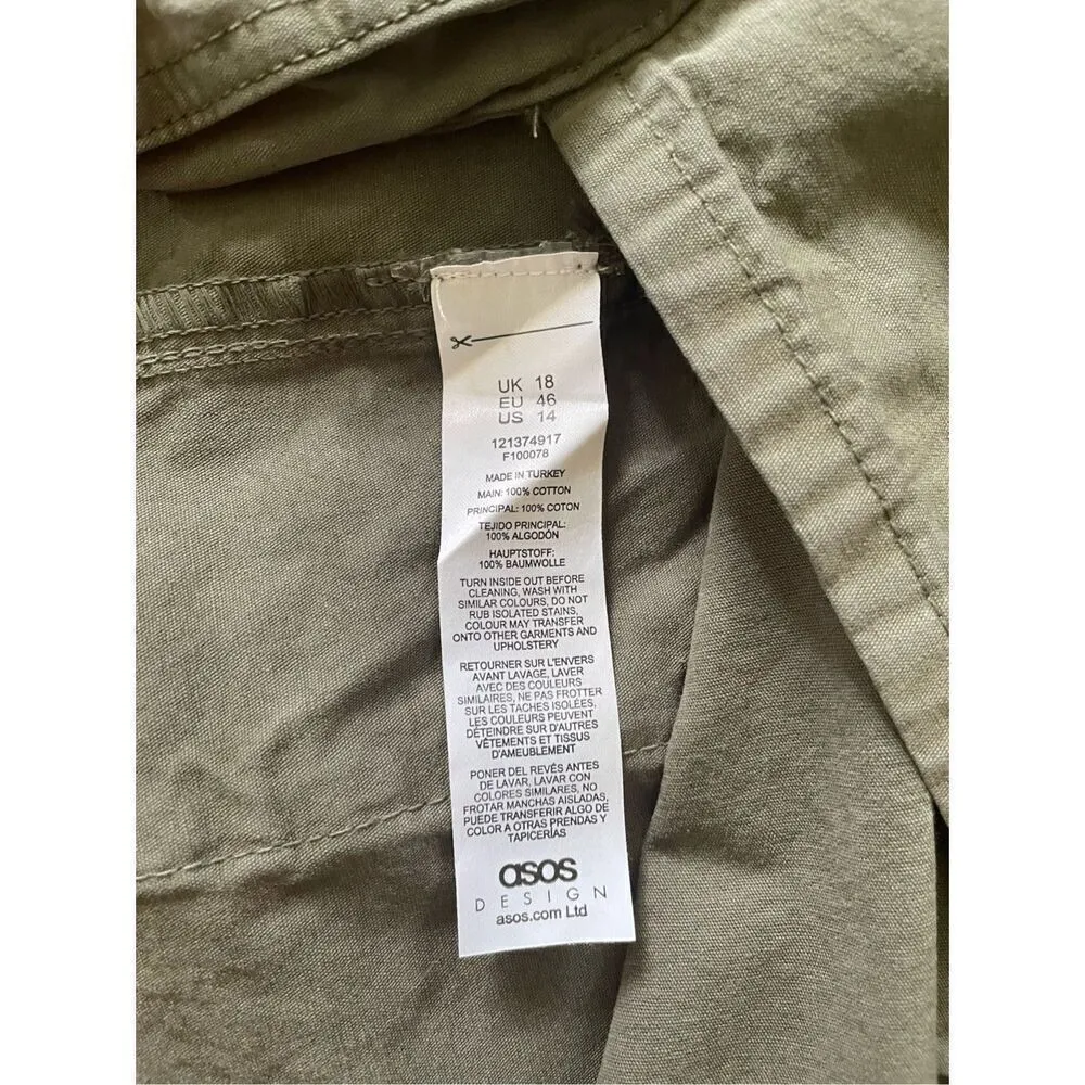 ASOS DESIGN bellow pocket mini skirt in khaki - Image 7