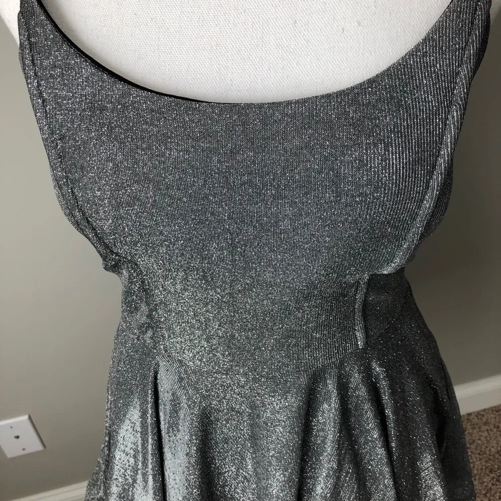 SPEECHLESS | Silver Glitter Cocktail Dress - Image 6