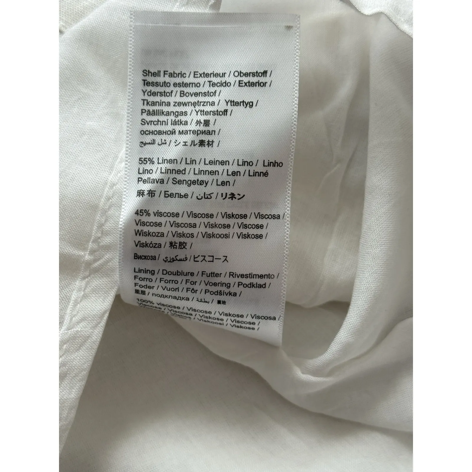 NWT FARM Rio Puff Sleeve Dress Medium Off White Navy Embroidery Boho Linen - Image 10