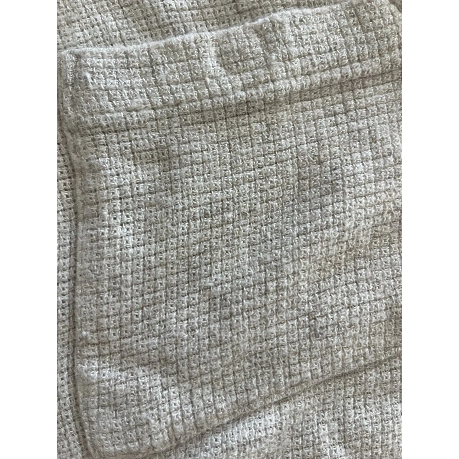 Vtg 90s Pasta USA Women's Sleeveless Button Up Shirt Cream Linen Blend Size M Tan Size M - Image 4