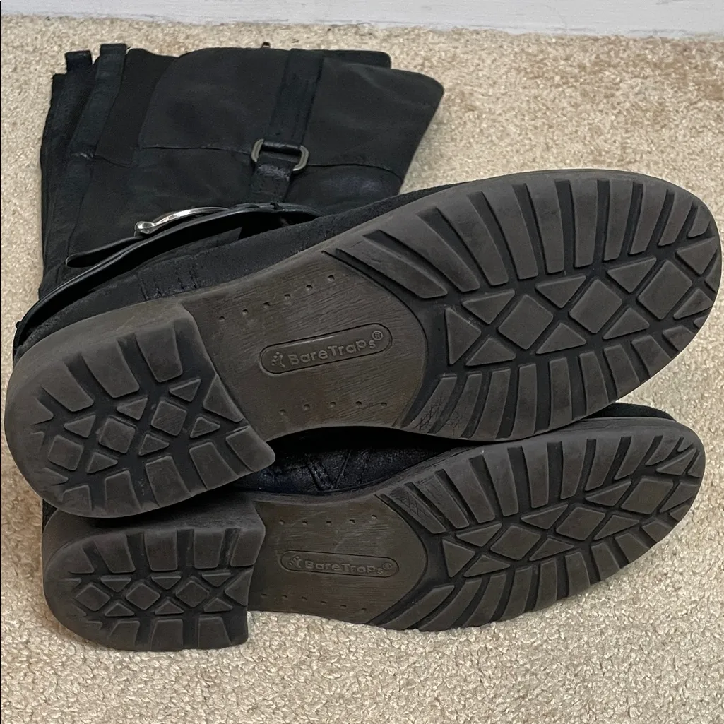 BareTraps Women’s Salvador Metallic Black Buckle Strap Tall Boots - Image 8