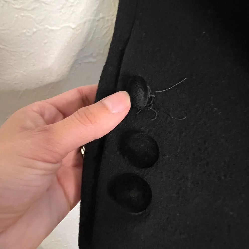 Vintage Harrod’s Women’s Cashmere Wool Blend Coat US Size 10 Petite Black - Image 5