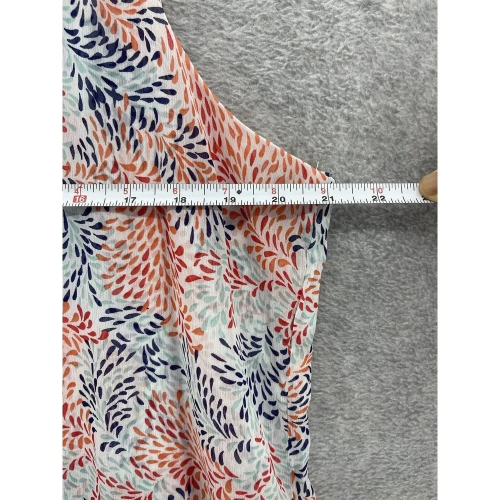 Fever Women's Blouse Sleeveless Size Large Trapeze Foliage Sheer - Image 7