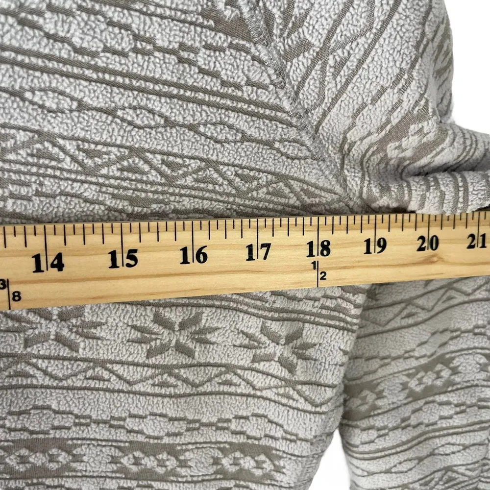 Eddie Bauer Size‎ Large Fair Isle Fleece Grey Half Zip Pull Over Sweater - Image 5