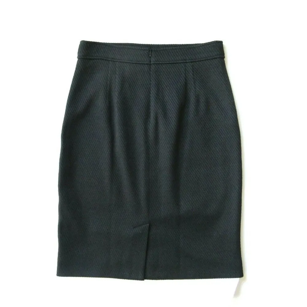 NWT MM. Lafleur Cornelia in Onyx Weave Black Textured Jacquard Pencil Skirt 10 - Image 4