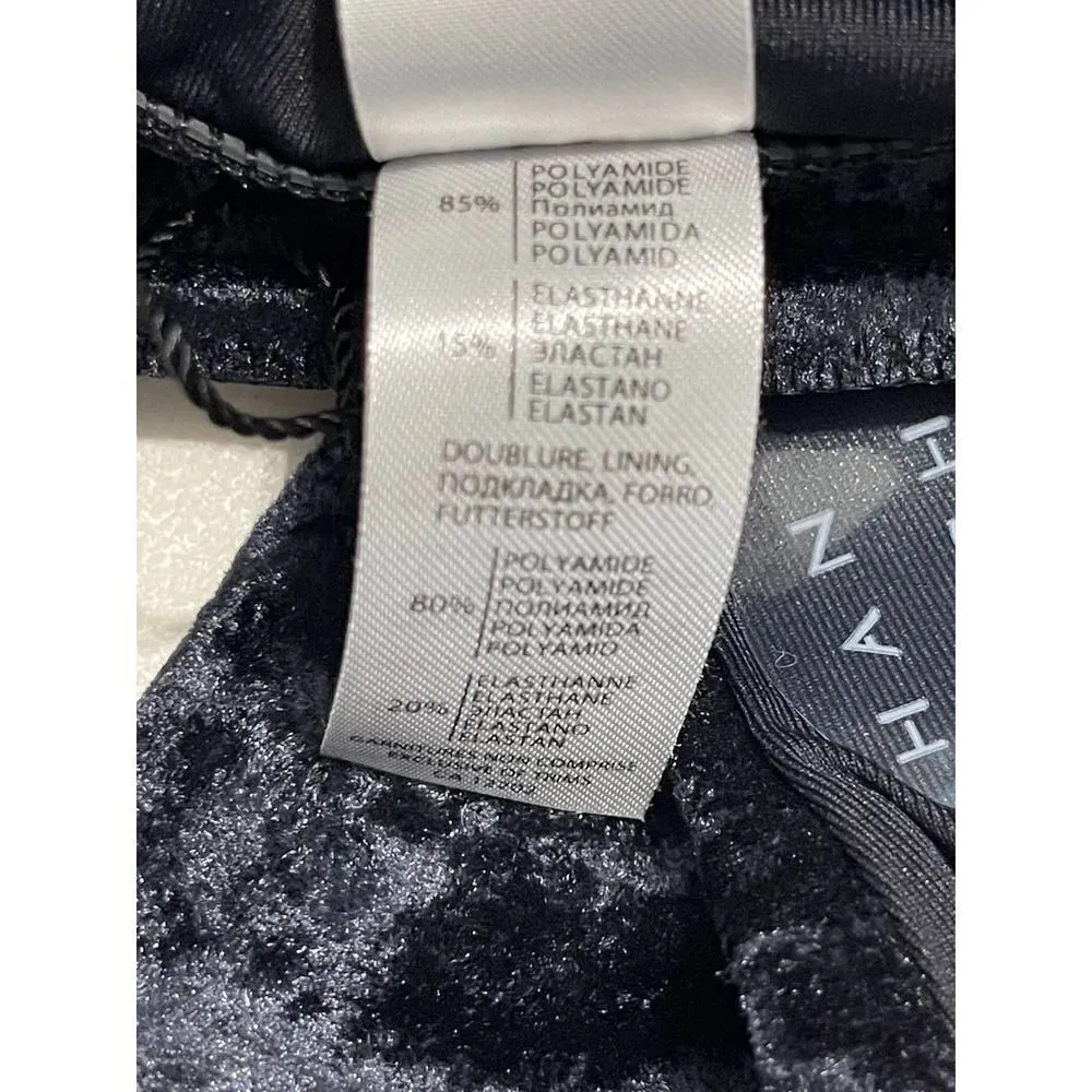 SHAN Velours Onyx Black Velvet Bikini Set Size 8 Triangle Top & Bottom Swimsuit - Image 12