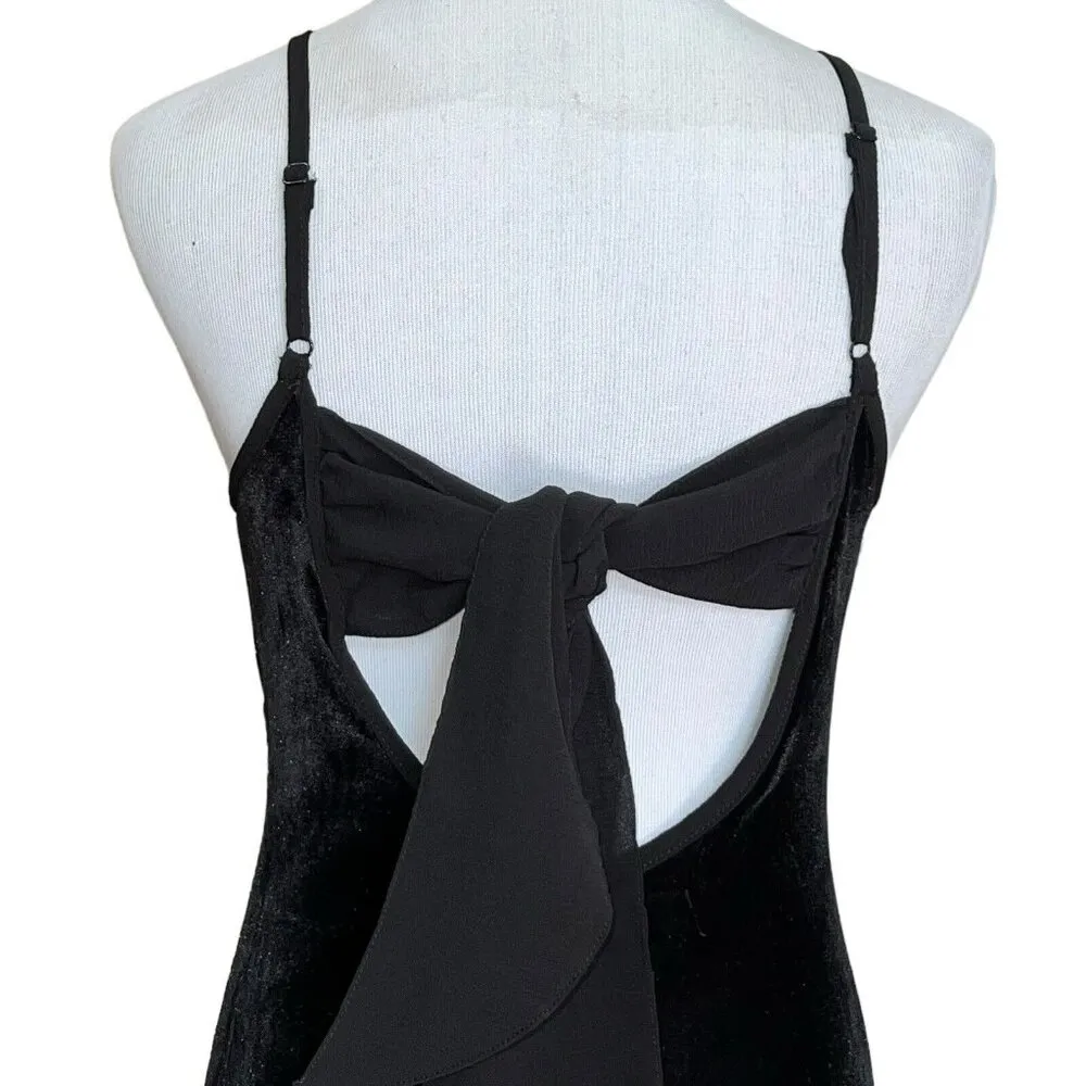 B.O.G. BAND OF FREE GIRL CRUSH BLACK VELVET MIDI DRESS WOMEN XS SLEEVELESS NEW‎ - Image 6