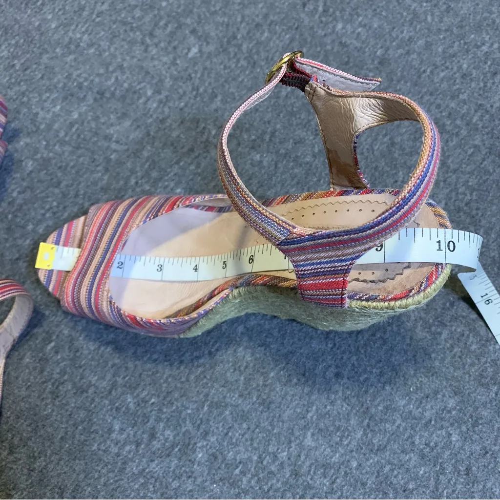 Charles David Lambert Stripped Open Toe Wedge Sandals - Image 8