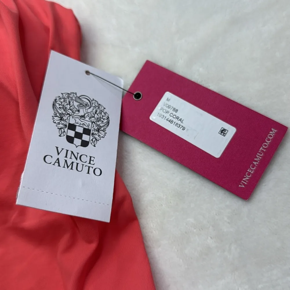 Vince Camuto Women’s Carmen Marc Valvo Swim Top- Coral Pink- Size Medium - Image 5