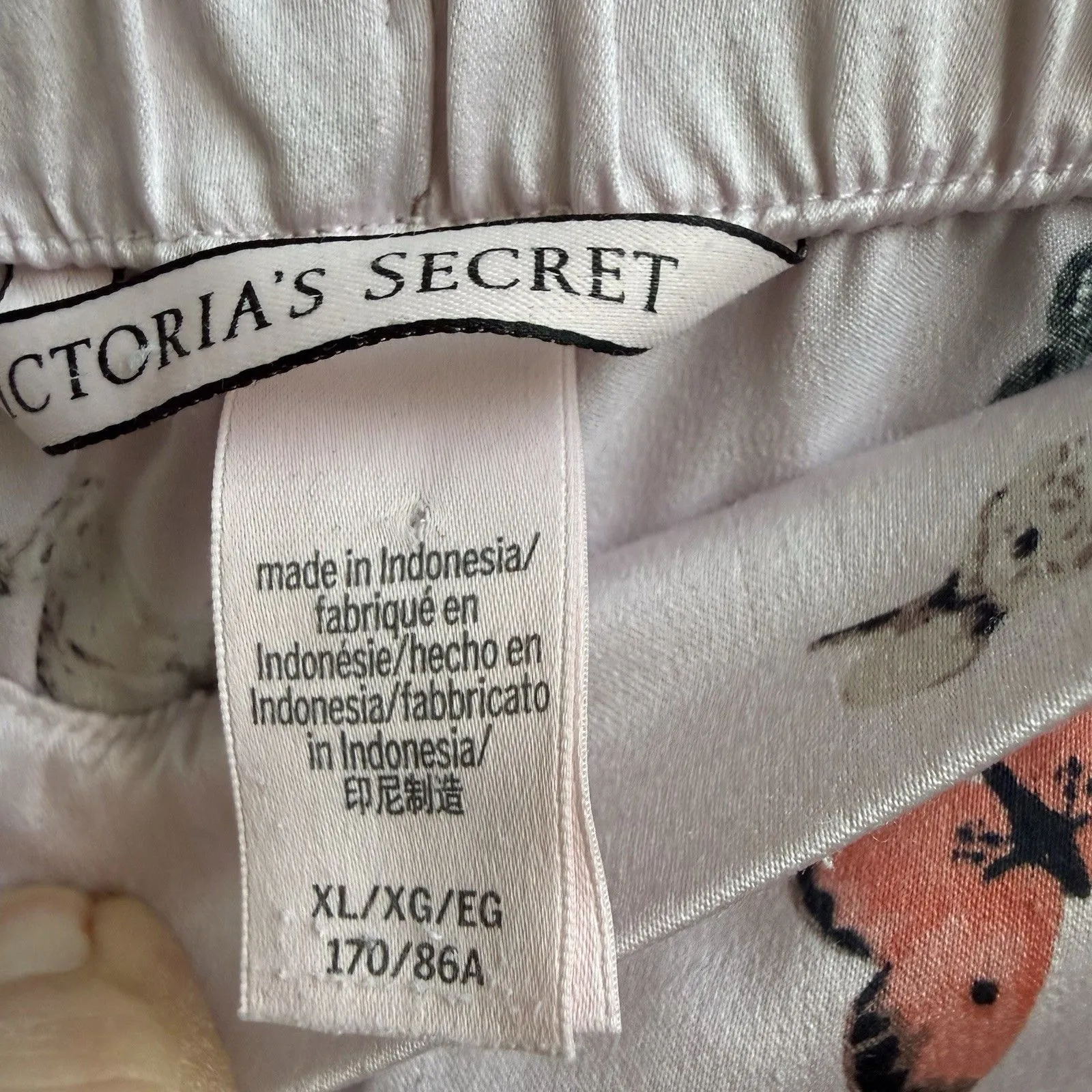 Victoria’s Secret Butterfly Rabbit Bunny Flower SILKY Lounge Pajama Pants SZ XL - Image 3