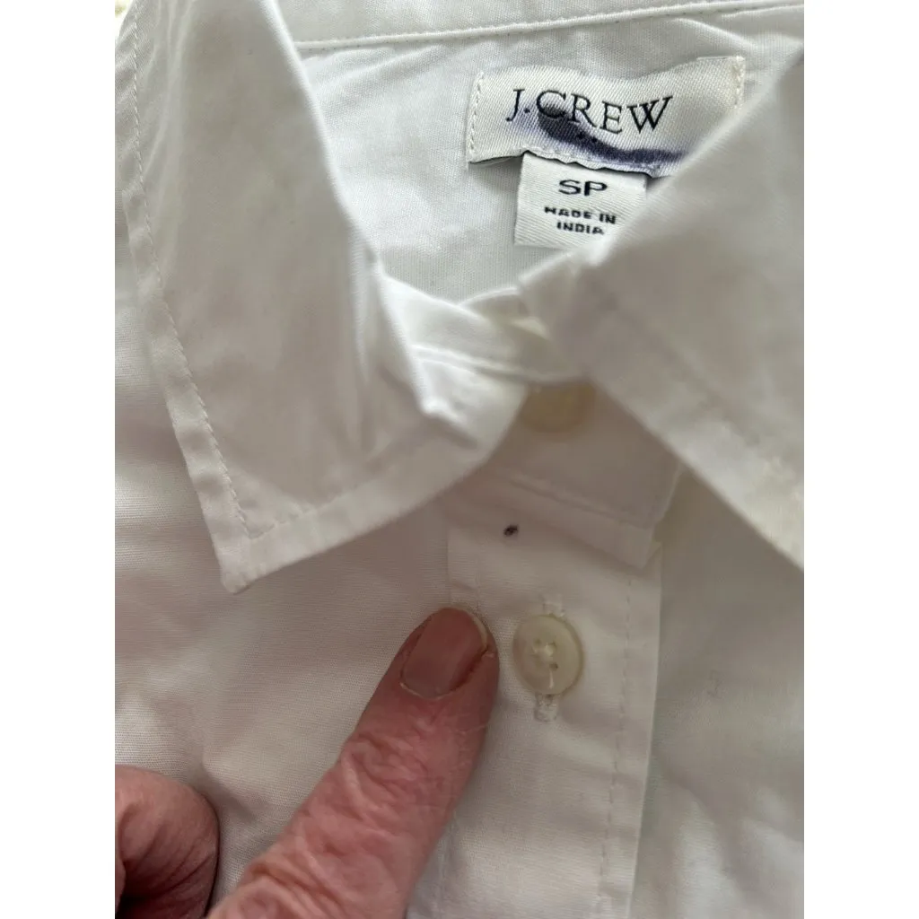 J.Crew $80 Sleeveless Cotton Poplin Blouse in Perfect Fit White Size Petite S - Image 10