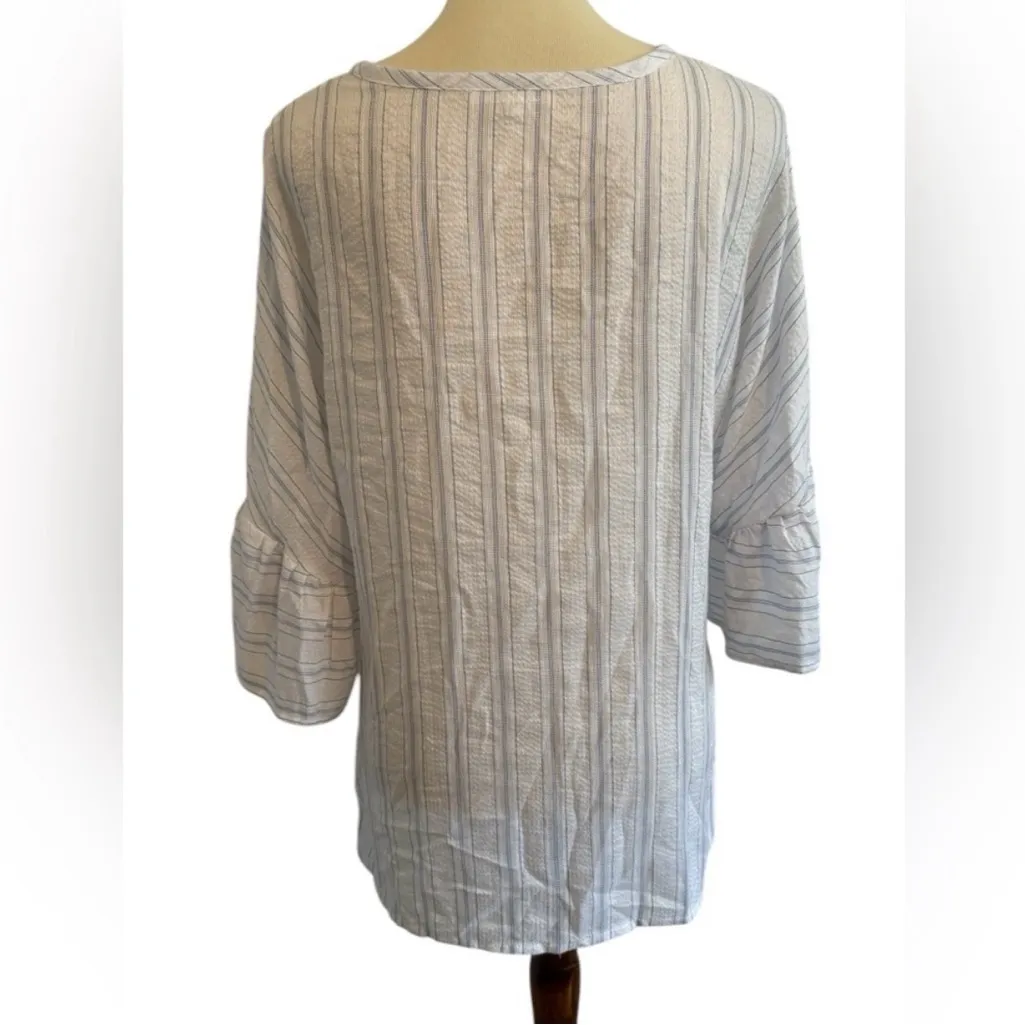 ANDREE BY UNIT Embroidered Boho Chic Western front tie Blouse size Small - Image 7